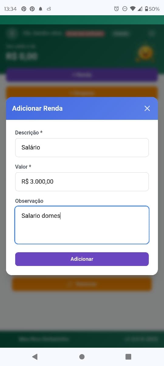 Adicionar Rendas